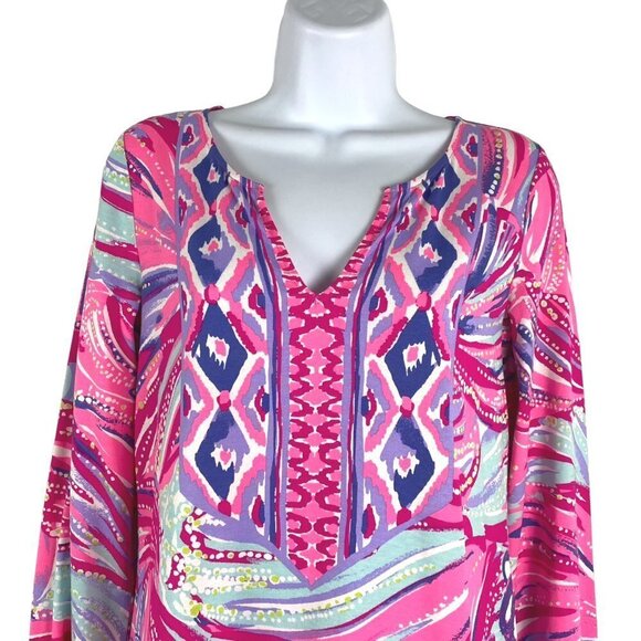 Lilly‎ Pulitzer Gianna Tunic Dress Oh My Guava Engineered Women's XS DR-1055 - Picture 3 of 10